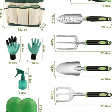Garden Tool Set Garden Bag With Trowel Cultivator Hand Rake Transplant Trowel Gardening Gloves For Weeding Loosening Soil