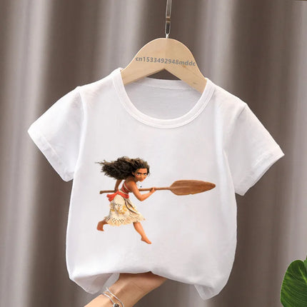Hot Sale Moana Ocean Romance Princess Print Cute Kids T-Shirts Girls Clothes Baby Boys Short Sleeve T shirt Summer Children Tops
