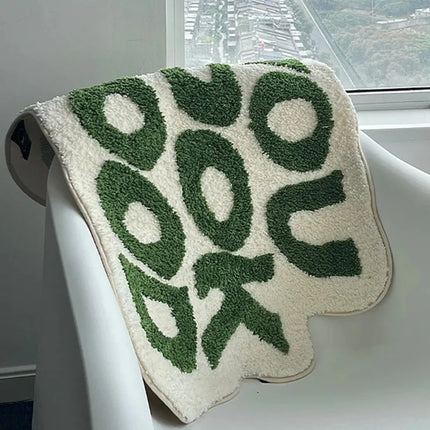 Fluffy Tufted Letter Floor Mat You Look Good Area Carpet Non-slip Korean Irregular Lounge Rug Bedroom Chair Foot Pad Decor