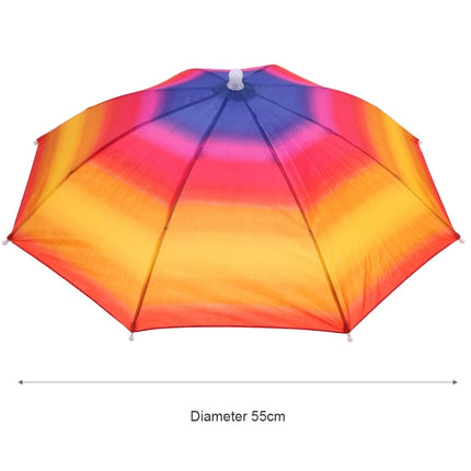 Portable Rain Umbrella Hat Foldable Outdoor Fishing Sunshade Waterproof Camping Headwear Beach Head Hats Fishing Hat 55-95CM
