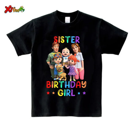 Birthday Girl Shirt for Family Matching Clothes Party Girls T Shirt Gift Custom Name Kids Clothing Outfit Children Clothes Daddy