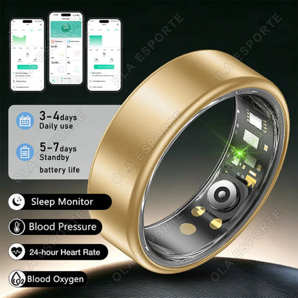 New Blood Pressure Sleep Health Monitor Smart Ring Sport Remote Camera smartring IP68 Waterproof Care for family Rings Men Women