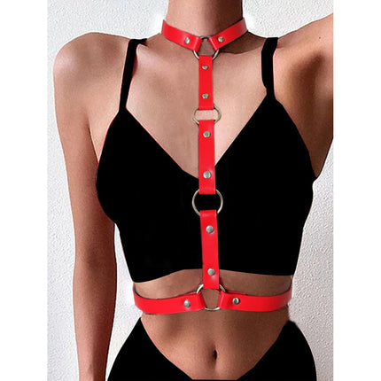 Women Sexy PU Leather Fashion Harness Gothic Bdsm Bondage Waist Belt Street Style Erotic Bar Party or Couple's Date Accessories
