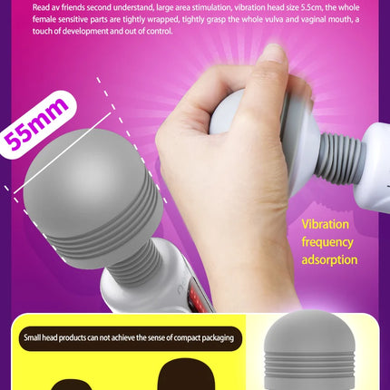 Leten Clitoral Vibrator for Female Masturbation Orgasm AV Stick Magic Wand Massager Stimulate Nipple Clitoris Sex Toys for Woman