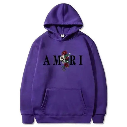 26Men's and women's fashionable clothing trends with printed sportswear Harajuku casual pullover Long-sleeved hooded