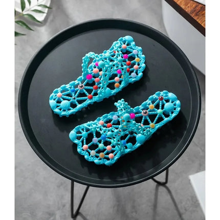 Massage Slippers for Women, Foot Bottom Granules Health Therapy, Anti-Slip Bathing Quick-Drying Indoor Home Bathroom Shoes