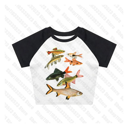 Punk Aesthetic Summer Baby Tank Gothic Harajuku Graphic Emo Girls T-shirt Vintage Crop Top Women's Clothes Tanks Y2k Style Clothes