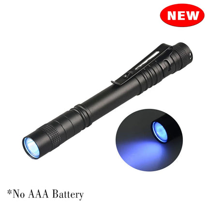 1-8PCS 395nm UV LED Pen Light,Blacklight Flashlight w/ Clip Portable Detector for Hotel/Pet Urine/Bed Bugs/Camping(AAA Battery)