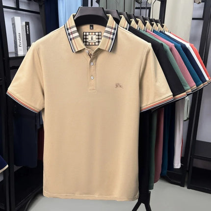 Designer Brand Men's Short-Sleeve Polo Shirt, New Embroidery, Silky Cotton, Breathable, Summer, Korean Fashion Casual Paul T-shirt