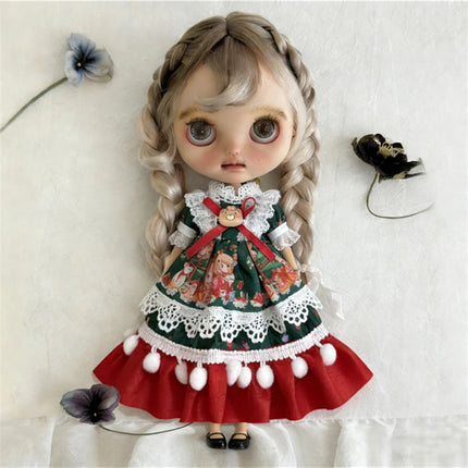 For Blythe Doll Lace Fairy Princess Dress Outfit Clothes Cartoon Colorful Fastfood Skirt Animal Clothing OB24 OB22 1/6 Ropa Gift
