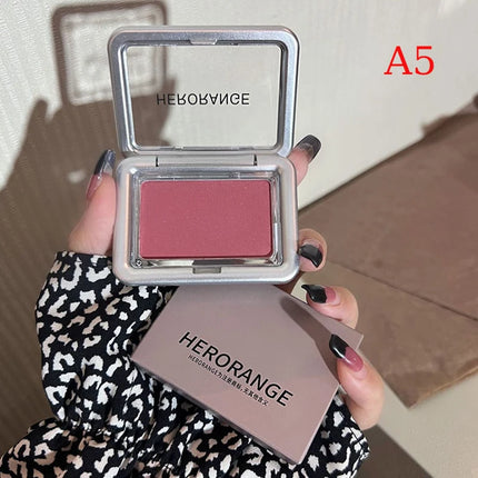 HERORANGE Monochrome Matte Blusher Palette Soft Silky Natural Nude Low Saturation Cheek Rouge Powder Makeup For Women