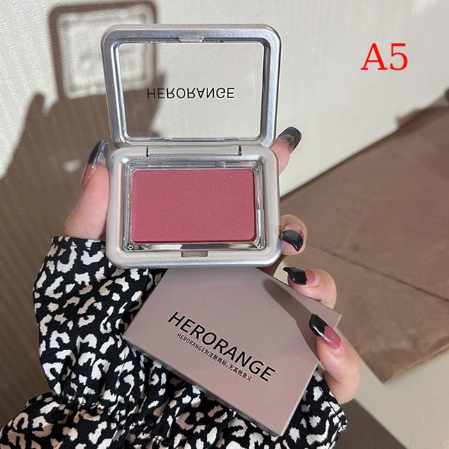 HERORANGE Monochrome Matte Blusher Palette Soft Silky Natural Nude Low Saturation Cheek Rouge Powder Makeup For Women
