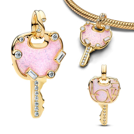 2026 New Original 925 Sterling Silver Key Butterfly Heart-shaped Bead Pendant fit Women's DIY Bracelets Necklaces Jewelry Gifts