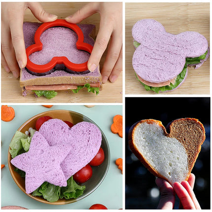 Sandwich Cutters Set for Children Food Cookies Bread Mold Maker Fruit and Vegetable Shapes Cutting Mould Baking Tools for Kids