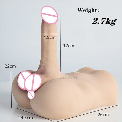 Female Masturbator Realistic Big Dildo Silicone 3D Men Torso Sex Doll Male Huge Penis Anal Pussy 18+ Adult Erotic Toys For Women