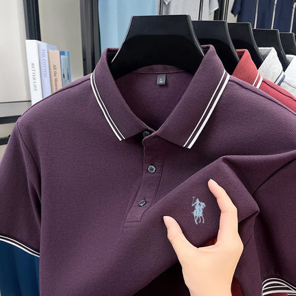 100% cotton summer new brand embroidered Paul high-quality POLO shirt high-end men's comfortable lightweight T-shirt short top