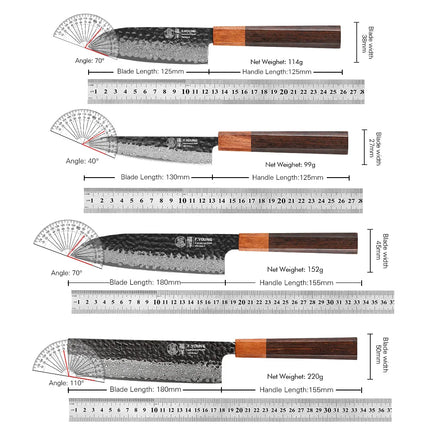 F.YOUNG Japanese Hand Forged Kitchen Knives Damascus Steel Chef Knife Vegetable Slicing Sashimi Utility Cooking Kitchen Utensils