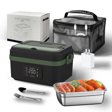 Electric Stainless Steel Insulated Lunch Box 12000mah Inside Battery Heating Recharge Digital Display Outdoor Use Lunch Box 304
