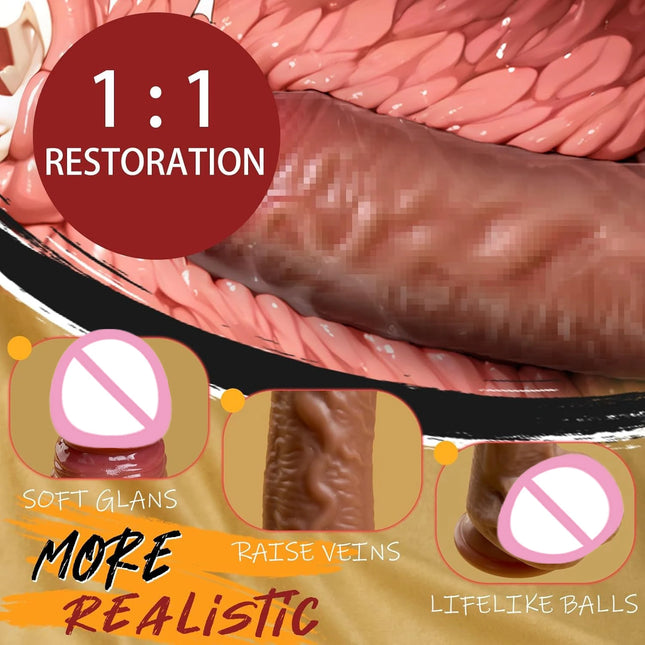 Realistic Dildo for Beginners  Life-Size sexual for G Spot Anal Play with Powerful Suction Cup Liquid Silicone Sex Adult Toys