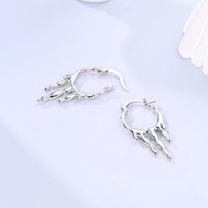 Original 925 Sterling Silver Tassel Earrings Women 2025 Zircon Ear Studs Sparkling Pave Hoop Earring Anniversary Jewelry Gift