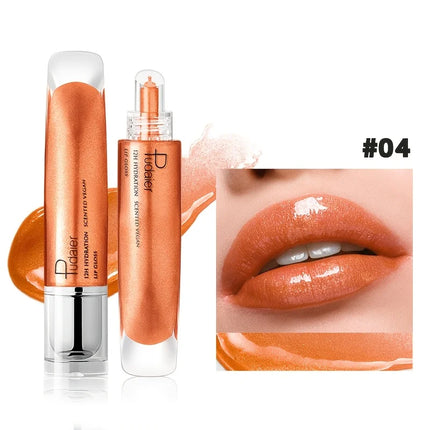 Non Sticky Waterproof Lip Gloss High Shine Long Lasting Moisturizing Plumping Lip Glaze Easy Application