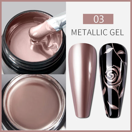 AWStorG 5ML Super Silver Metallic Gel Nail Polish Metal Effect Painting Gel Chromes Varnis Semi Permanent for Nail DIY