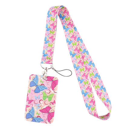 New Sakura Cherry Blossoms Flower lanyard card ID Badge Holder Keychain Pass Gym Mobile Kids Key Holder Key Rings Gift