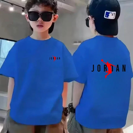Summer brand pattern printed breathable cool cotton children's casual fashion short sleeved T-shirt
