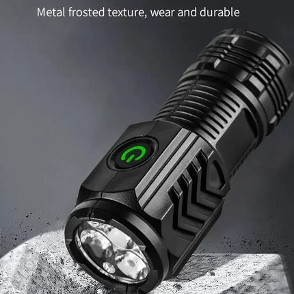 Portable Mini LED Handheld Flashlight Powerful Fingertip Torch Outdoor Waterproof Hiking Camping Flash Light with Pen Clip