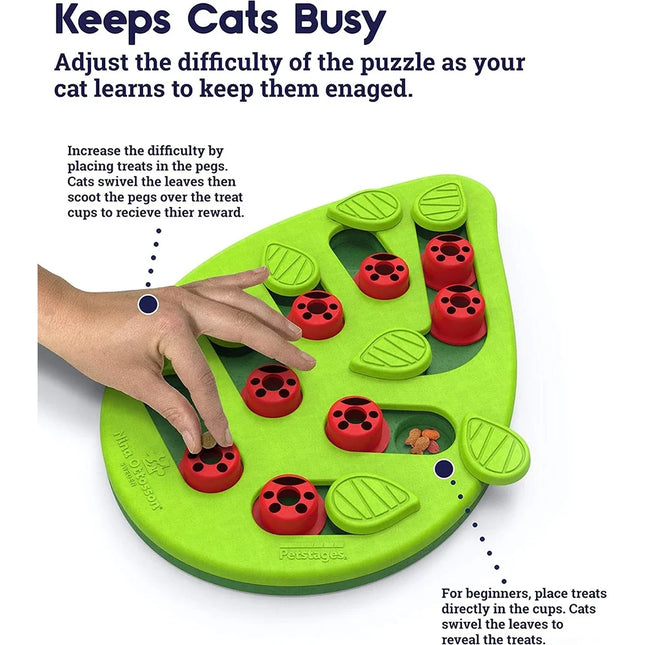 Rainy Day Puzzle & Play - Interactive Cat Treat Puzzle Cat Toys Leaks Food Cat Scratch Board