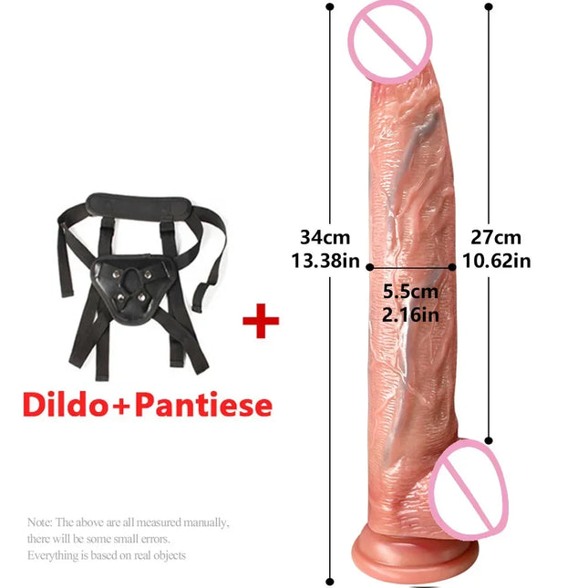 13.3in Super Long Penis Dildo Realistic Soft Dildo With Suction Cup Anal Sex Toys For Men Women Masturbator Huge Phallus