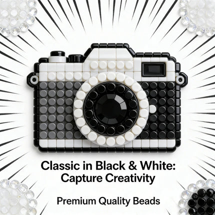 2.6mm Bulk Black&White Color Series Perler Beads Refill Pack 1000pcs Fusible DIY Art Craft Fuse Beads for Mosaic Puzzle