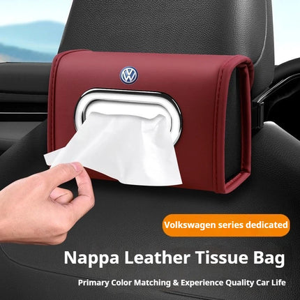 Car tissue box, fashionable leather multi-functional tissue box For Volkswagen VW GTI Passat Polo Golf 3 Jetta Tiguan Touran