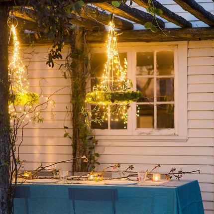 Solar Powered LED Branch Lights With Copper Waterproof Waterfall Light For Garden Party Outdoor Christmas Tree Decoration