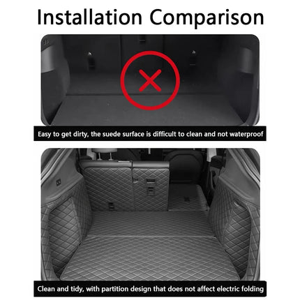 For Tesla Model Y Juniper / 3 Highland 2025-2026 Front Rear Trunk Mat Leather Full Coverage Trunk Both Side Guard Protective Pad