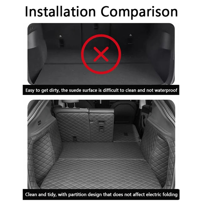 For Tesla Model Y Juniper / 3 Highland 2025-2026 Front Rear Trunk Mat Leather Full Coverage Trunk Both Side Guard Protective Pad