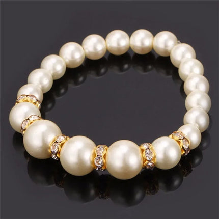 3 In1 Set Elegant Simulated Pearl Necklace Earrings Bracelet Long Necklace Women Bridal Wedding Jewelry Gift Beautiful Jewelries