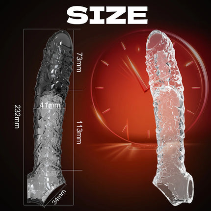 Vibrating Penis Sleeve Extender Condom Vibrator Trainer Testicles G Spot Stimulation Delayed Ejaculation Sex Toy for Men Couple