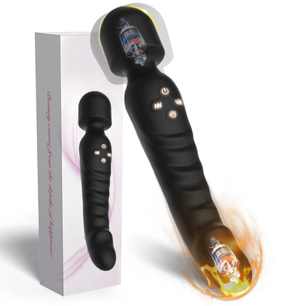 G Spot Vibrator Female Clitoral Stimulator AV Magic Wand Dildo Waterproof Heating Wand Massager for women and Couples