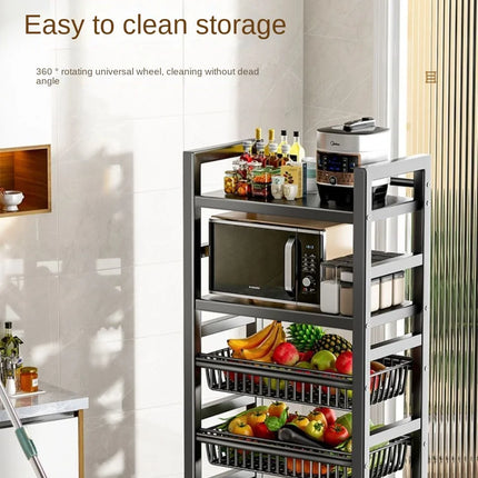 Multi-purpose mobile storage rack detachable mesh basket kitchen storage rack balcony living room shelf