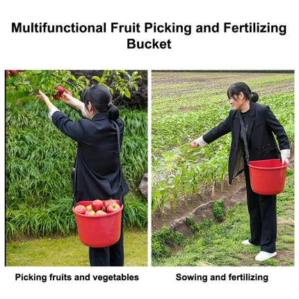 Fruit Picking Bucket Ergonomic Multifunctional Harvest Carrier Bag for Outdoor Farm and Garden Use Convenient Fertilizer Holder