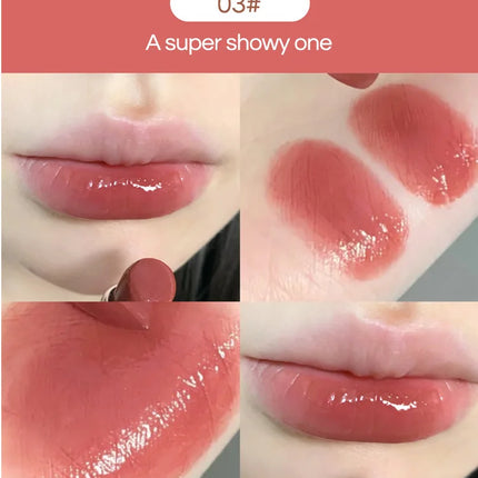 Silky Glossy Lipstick Gege Bear Pump Lips Moisture Water Bomb Comfortable Ultra Sheen Non-Stick Cup Lip Balm