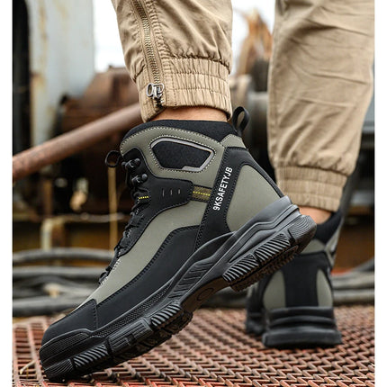 Man Safety Shoes Puncture-Proof Work Sneaker Waterproof Work Shoes Steel Toe Shoes Safety Boots Indestructible Shoes Lightweight
