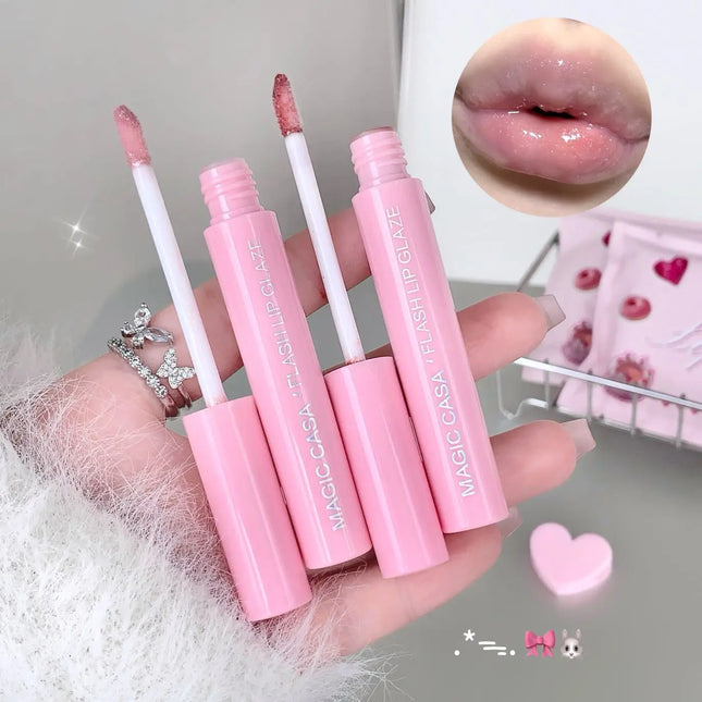 MAGIC CASA Five-Piece Pearl Shimmer Lip Gloss Set Plumping Lip Contour Collection Moisturizing Long-Lasting Lip Color Set