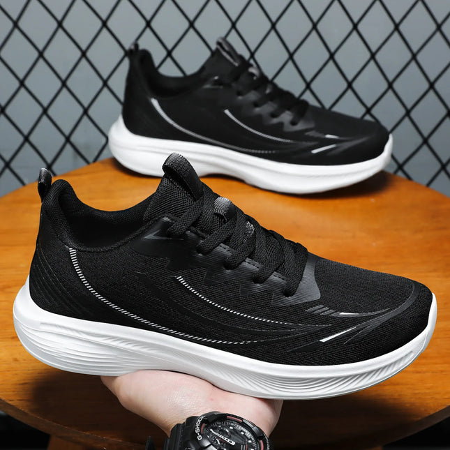 Men's Running Shoes Breathable Mesh Comfortable Sports Sneakers Soft Bottom Non-Slip Lightweight Footwear for Running
