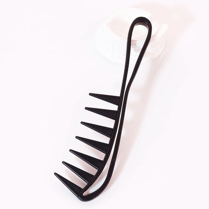 1PC Wide Teeth Shun Hair Comb – Plastic Massage & Curling Comb, Salon Hairdressing Styling Tool for Real Hair Wigs