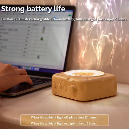Portable Bluetooth Speaker Wave Projection Light RGB Atmosphere Light Hifi Audio System Wireless MP3 Music Player Birthday Gift