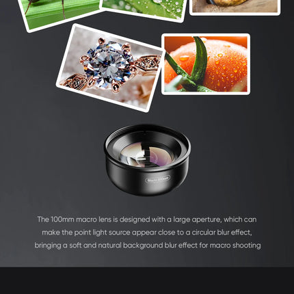 Apexel Macro Lens 4K HD Portable Micro Lens With LED Fill Light Phone Photography Lente Attachment Vlog Video Recording