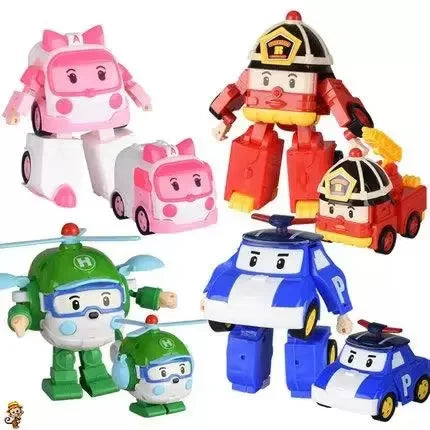Poli Car Transformation Vehicle Robot Toy Action Figure Robot Toys Bus Cartoon Kid Toy Birthday Children Gifts