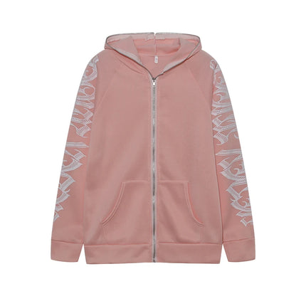 Fashion Women's Monochrome Monogrammed Kepeng Hoodie Long-Sleeved Sweater Autumn New Europe And the United States Style